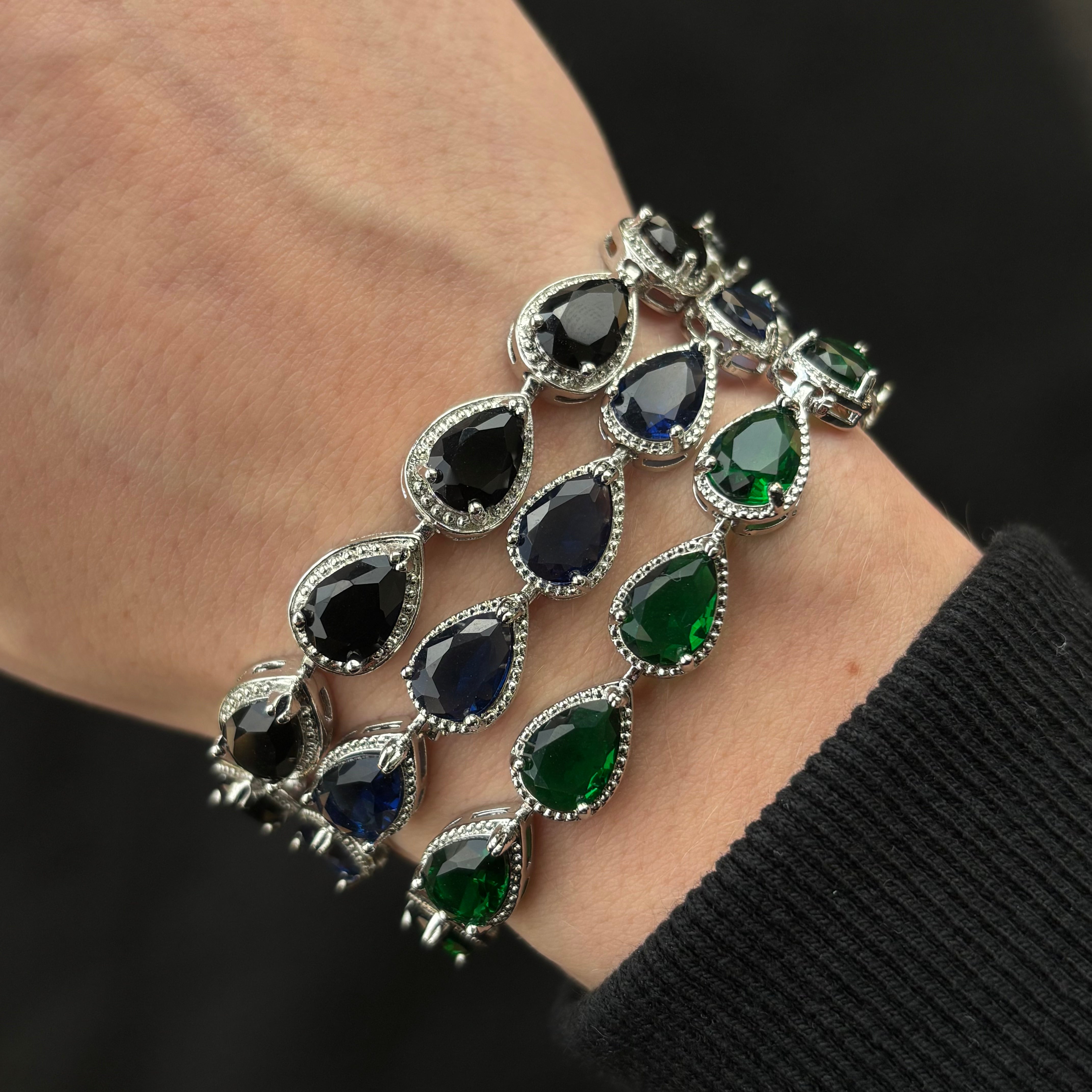 Raindrop Color Bracelet (Silver)